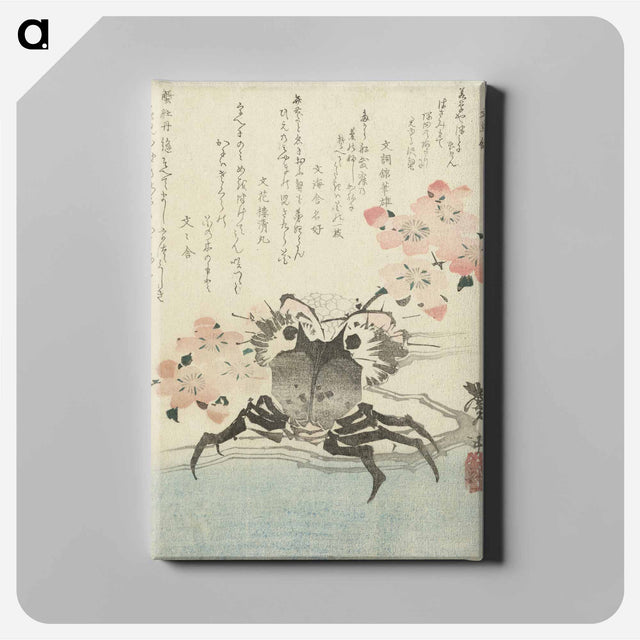 アートパネル-Crab and Flowers - 葛飾 北斎 Canvas.