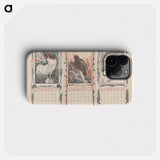 Kalenderbladen van januari, februari en maart, met vogels - テオ ヴァン ホイテマ Phone Case.