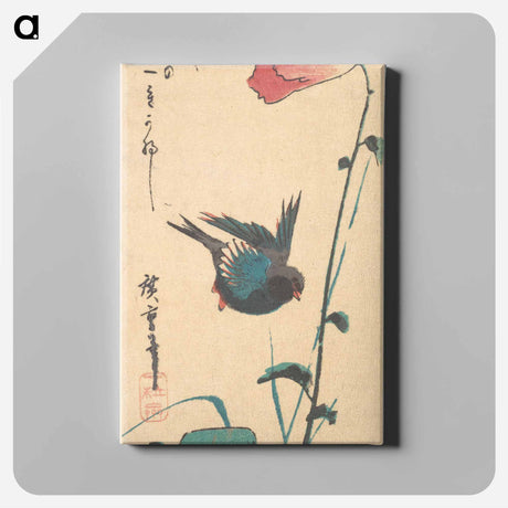 アートパネル-Poppy and Sparrow
 - 歌川 広重 Canvas.