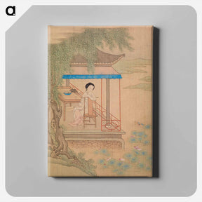 アートパネル-Seated Girl on Porch
 - バーンズ・コレクション Canvas.