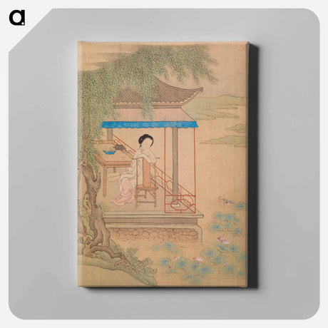 アートパネル-Seated Girl on Porch
 - バーンズ・コレクション Canvas.