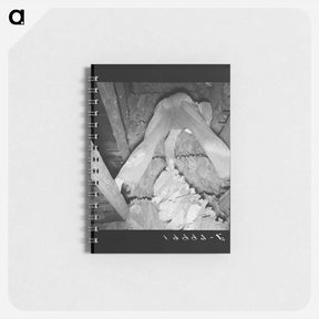 アートメモ帳-Son of tenant farmer hanging up strung tobacco inside the barn - ドロテア ラング Memo.
