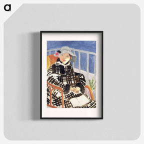 アートポスター-Mlle Matisse in a Scotch Plaid Coat - アンリ マティス Poster.