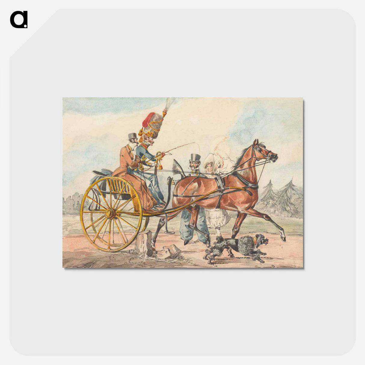 アートポストカード-Sporting Discoveries, or the Miseries of Driving .." You Discover you Have Overlooked a Small Post on you Whip Hand
 - イェール大学アートギャラリー Postcard.