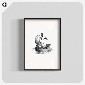 アートポスター-Boat Engraving from Chaucer for Children
 - 大英図書館 Poster.
