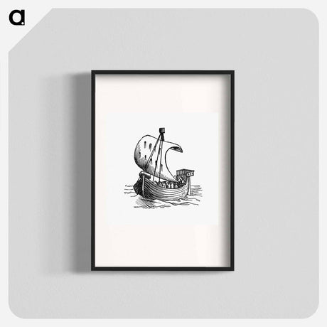 アートポスター-Boat Engraving from Chaucer for Children
 - 大英図書館 Poster.