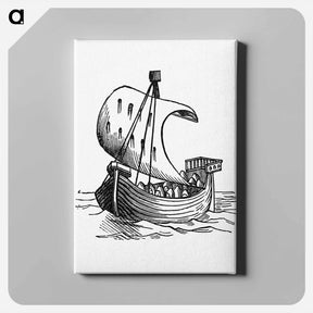 アートパネル-Boat Engraving from Chaucer for Children
 - 大英図書館 Canvas.