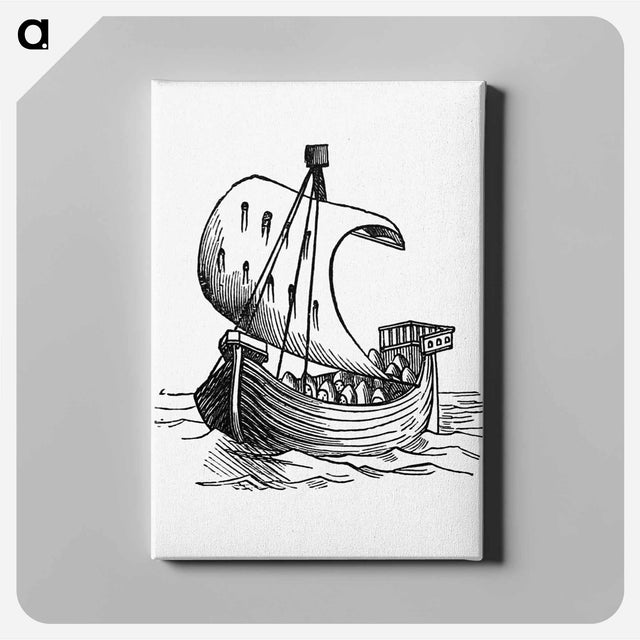 アートパネル-Boat Engraving from Chaucer for Children
 - 大英図書館 Canvas.