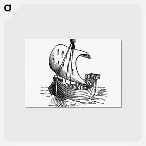アートポストカード-Boat Engraving from Chaucer for Children
 - 大英図書館 Postcard.