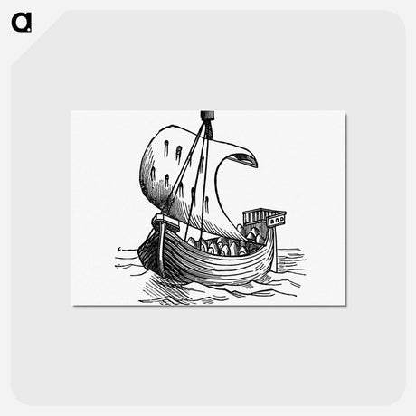 アートポストカード-Boat Engraving from Chaucer for Children
 - 大英図書館 Postcard.