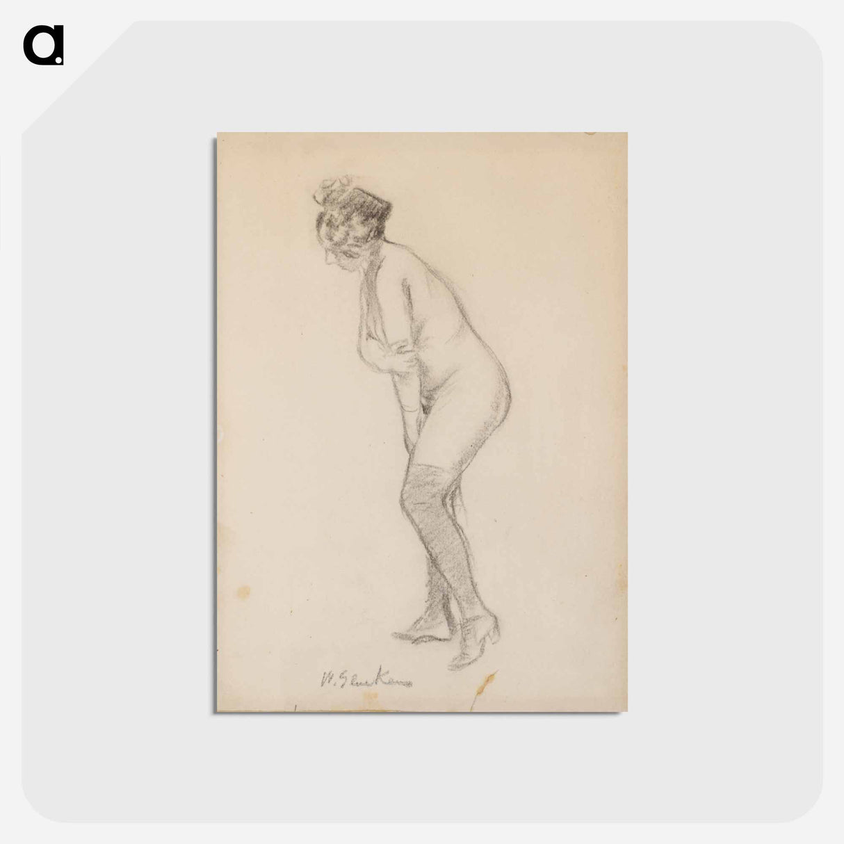 アートポストカード-Standing Nude Woman
 - バーンズ・コレクション Postcard.