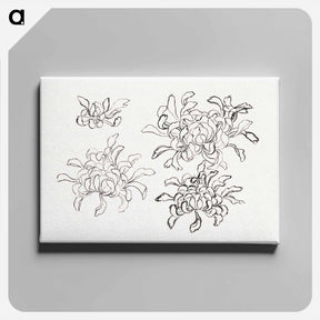 アートパネル-Hokusai's chrysanthemum - 葛飾 北斎 Canvas.