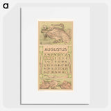 Kalenderblad augustus met pelikanen - テオ ヴァン ホイテマ Poster.