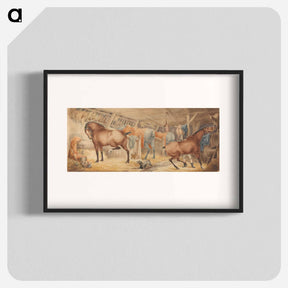 アートポスター-Interior of a Post-House Stable, With Horses Feeding
 - イェール大学アートギャラリー Poster.