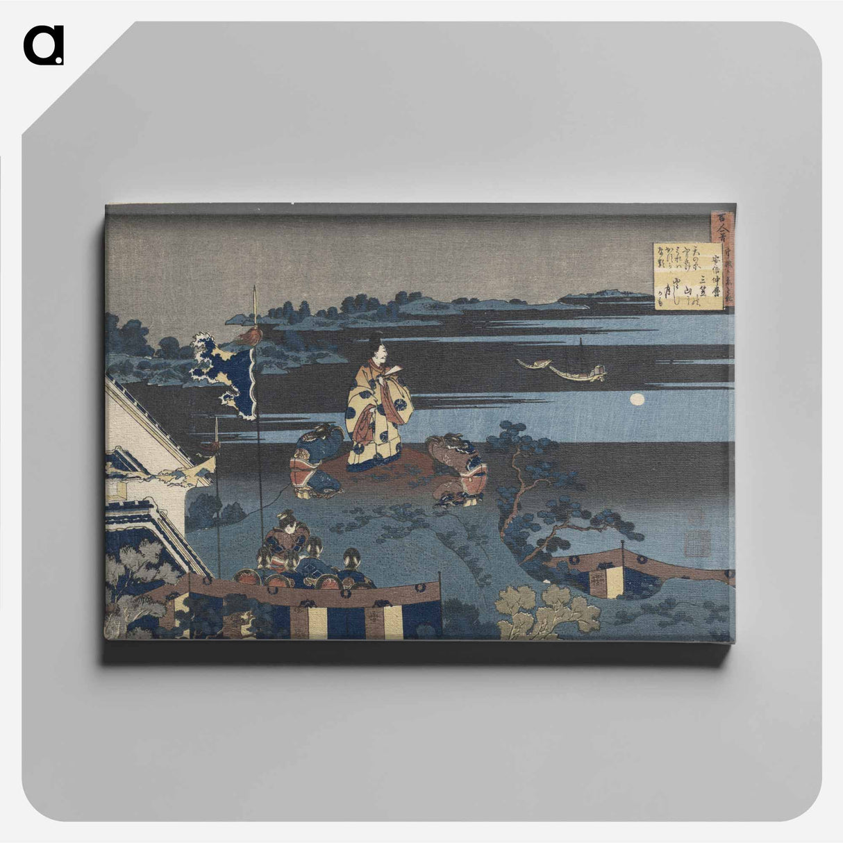 アートパネル-Poem by Abe no Nakamaro - 葛飾 北斎 Canvas.