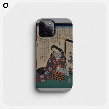 Seated Woman Making Ink
 - 歌川 国貞 Phone Case.