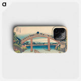 Under the Mannen Bridge at Fukagawa - 葛飾 北斎 Phone Case.