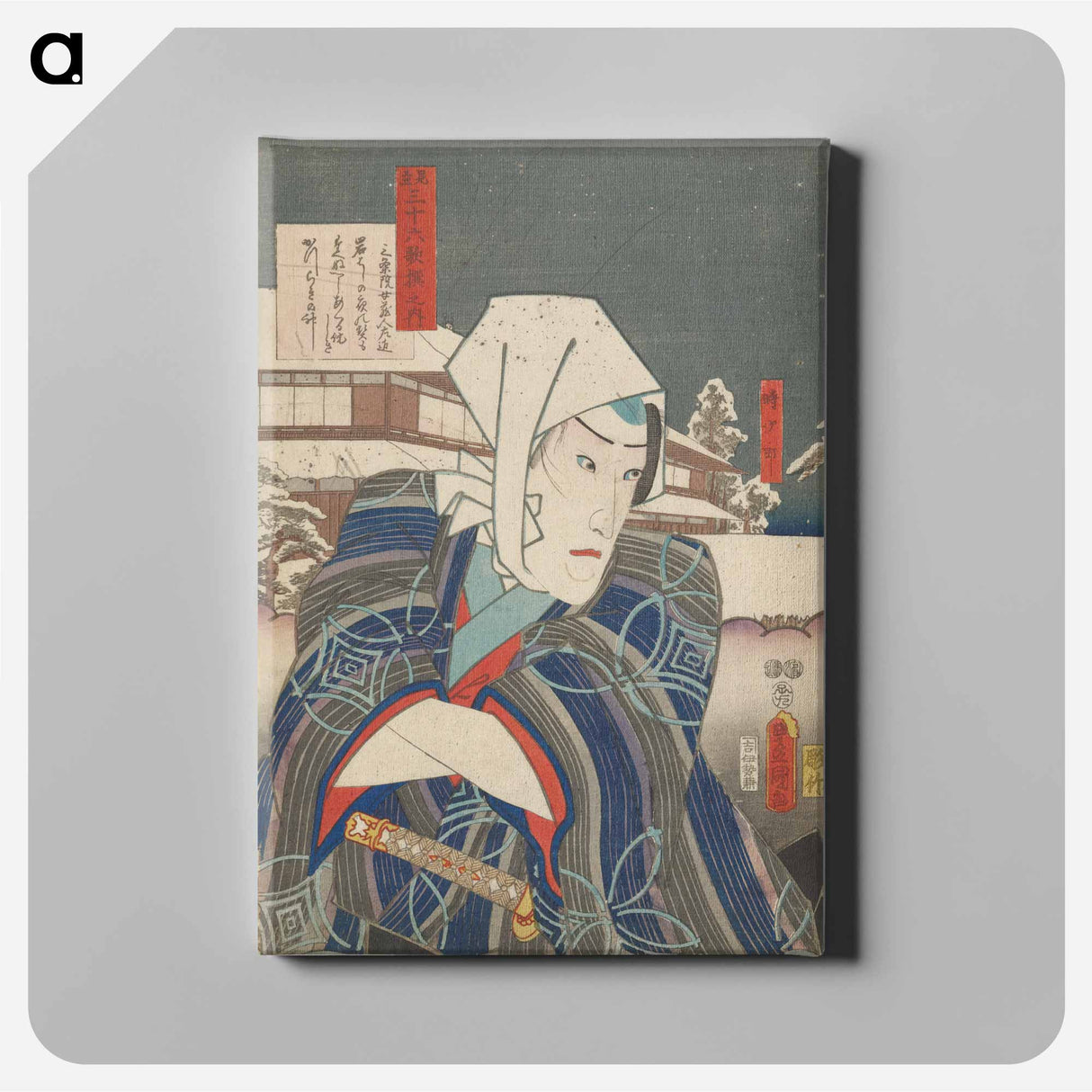 Portrait of a Man in Kimono and Headscarf
 - 歌川 国貞 Canvas.