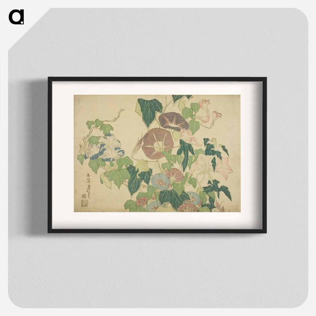 アートポスター-Hokusai's morning glory - 葛飾 北斎 Poster.