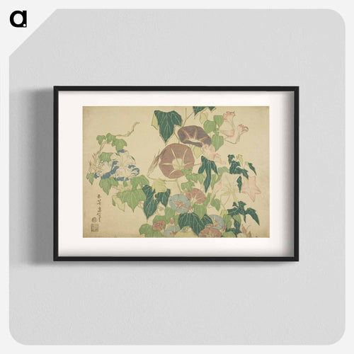 Hokusai's morning glory - 葛飾 北斎 Poster.
