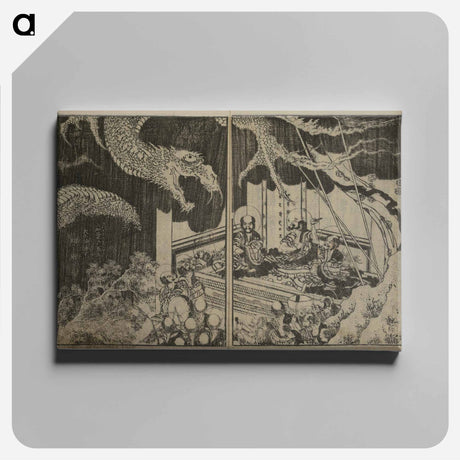 アートパネル-Hokusai's the brothers Kasyapa fight against Satan through occult power - 葛飾 北斎 Canvas.