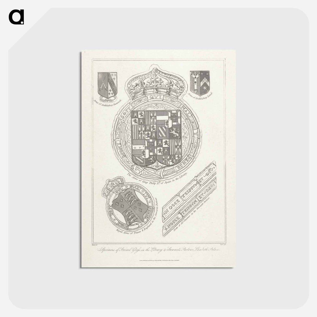 アートポストカード-Specimens of Stained Glass in the Library and Stewards Parlour Lambeth Palace
 - イェール大学アートギャラリー Postcard.