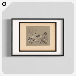 アートポスター-Groep diverse vogels en een kikker - テオ ヴァン ホイテマ Poster.