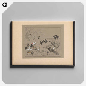 アートパネル-Groep diverse vogels en een kikker - テオ ヴァン ホイテマ Canvas.