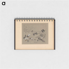 アートメモ帳-Groep diverse vogels en een kikker - テオ ヴァン ホイテマ Memo.