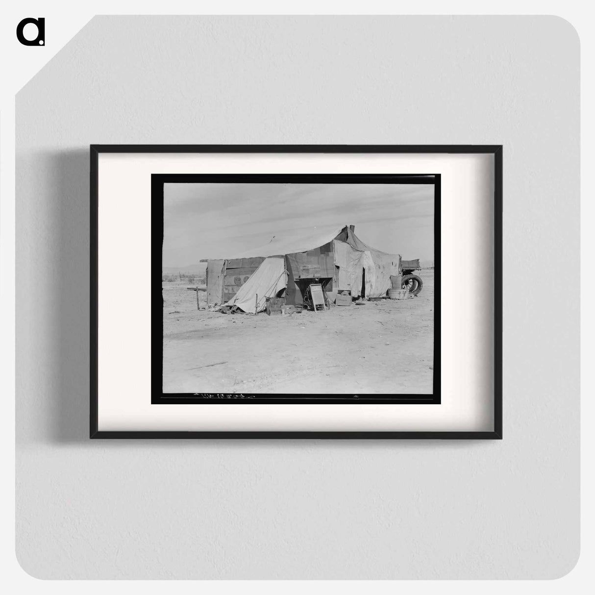 Home of a dust bowl refugee in California - Dorothea Lange Poster.