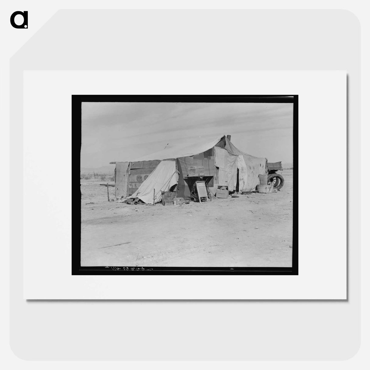 Home of a dust bowl refugee in California - Dorothea Lange Poster.