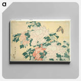 Hokusai's Peonies and Butterflies - Katsushika Hokusai Canvas.