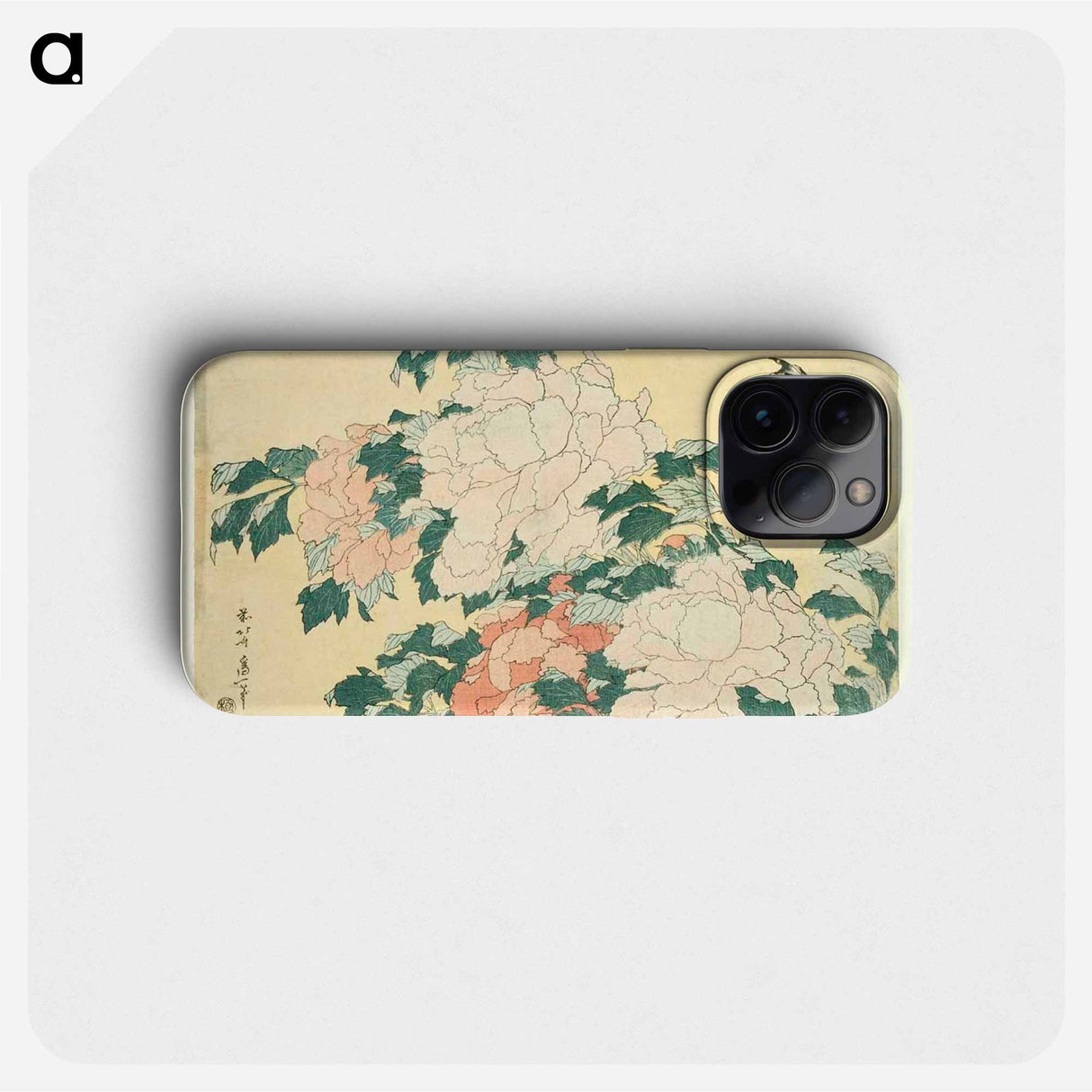 Hokusai's Peonies and Butterfly - Katsushika Hokusai Phone Case.