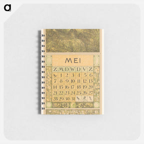 アートメモ帳-Kalenderblad mei met broedende lijster - テオ ヴァン ホイテマ Memo.