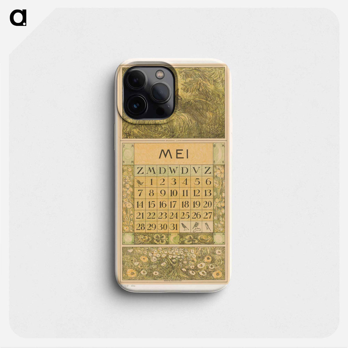 Calendar with me with brown letters - Theo van Hoytema Phone Case.