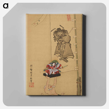 アートパネル-Festival Scene with Dancer, Samurai Figurine, and Shoki Banner
 - 歌川 国貞 Canvas.