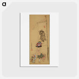 アートポストカード-Festival Scene with Dancer, Samurai Figurine, and Shoki Banner
 - 歌川 国貞 Postcard.