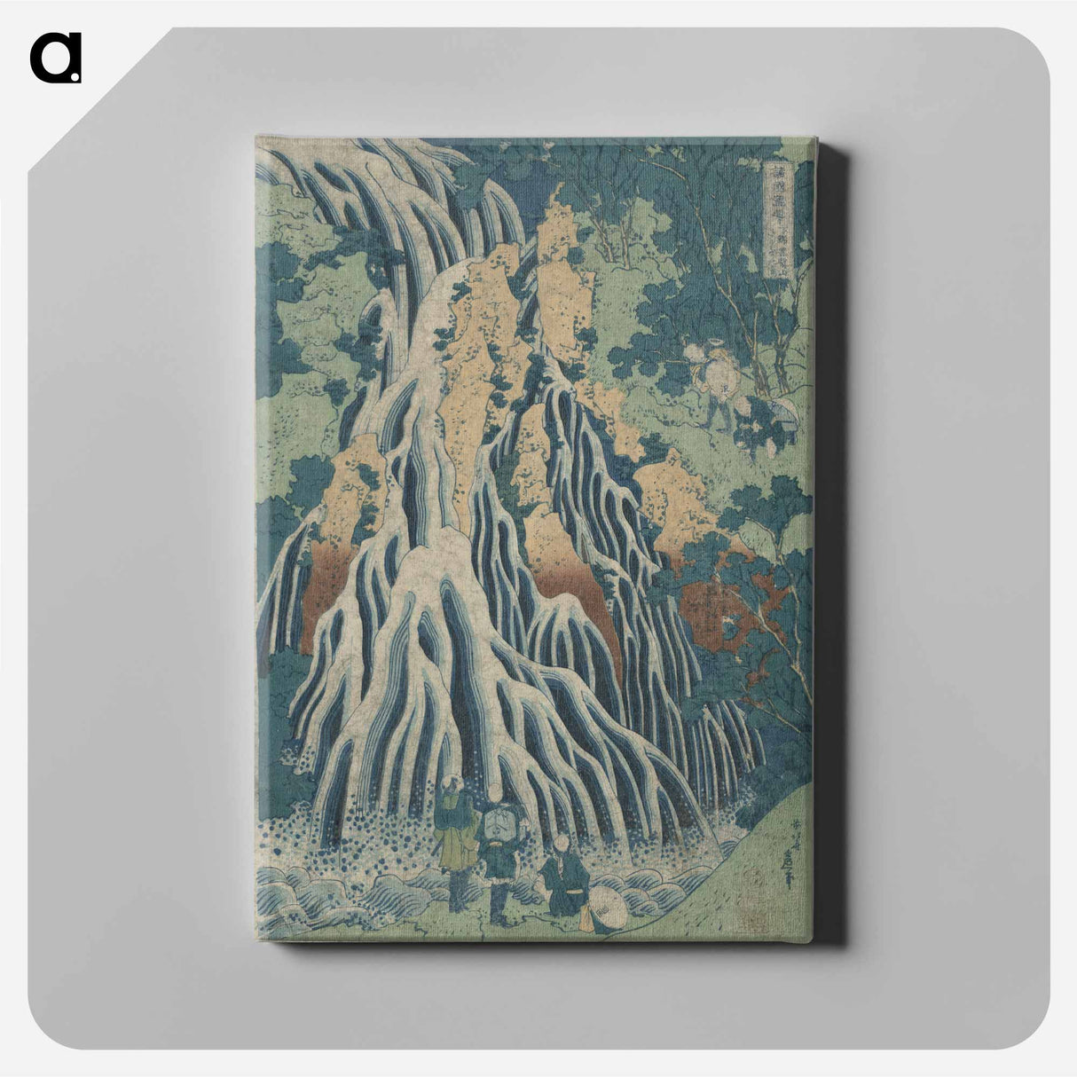 アートパネル-Falling Mist Waterfall at Mount Kurokami in Shimotsuke Province, from the series A Tour of Waterfalls in Various Provinces - 葛飾 北斎 Canvas.