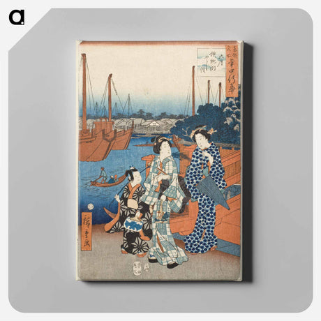 アートパネル-Sixth Month, Visit to View Fuji, Teppozu
 - 歌川 広重 Canvas.