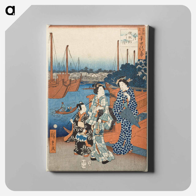 アートパネル-Sixth Month, Visit to View Fuji, Teppozu
 - 歌川 広重 Canvas.