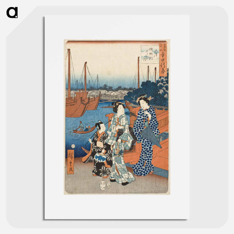 アートポスター-Sixth Month, Visit to View Fuji, Teppozu
 - 歌川 広重 Poster.