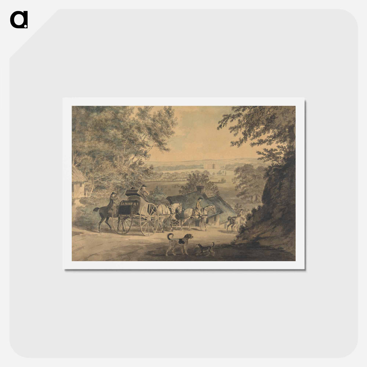 アートポストカード-Colonel Thornton Driving Tandem on His Sporting Tour of Scotland
 - イェール大学アートギャラリー Postcard.