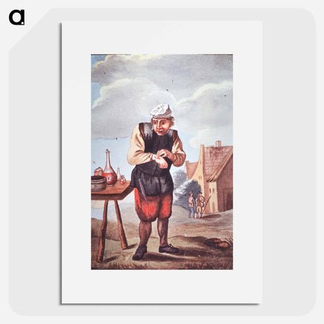 アートポスター-Man Cleaning a Wound on His Hand
 - 国立医学図書館 Poster.