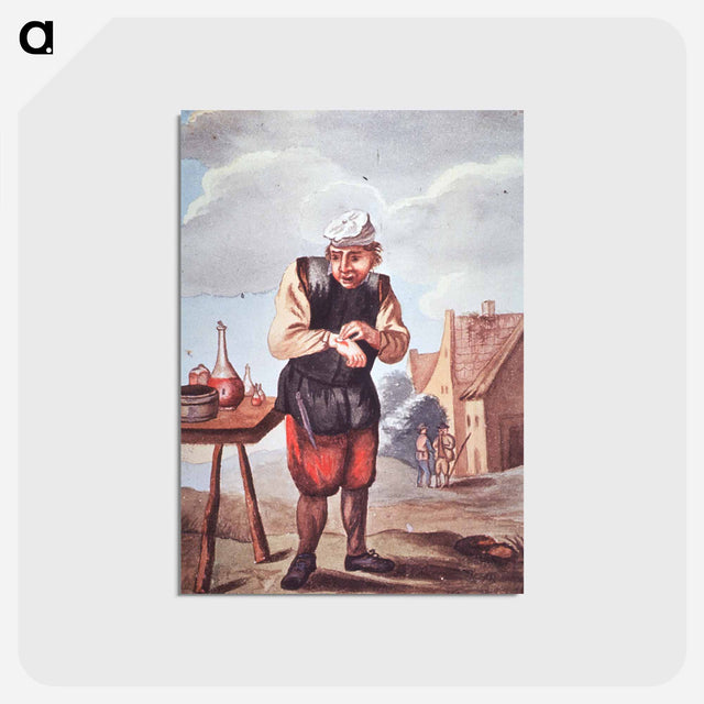 アートポストカード-Man Cleaning a Wound on His Hand
 - 国立医学図書館 Postcard.