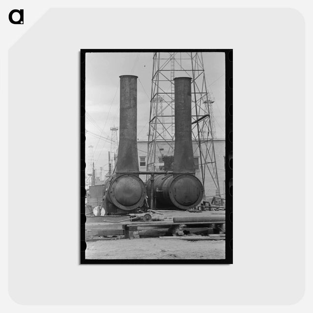 アートポストカード-Steam Boilers at Oil Well, Kilgore
 - ラッセル リー Postcard.