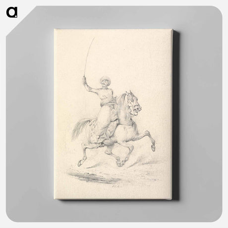 アートパネル-Turbaned Cavalryman, Right Arm with Curved Sword Upraised
 - イェール大学アートギャラリー Canvas.