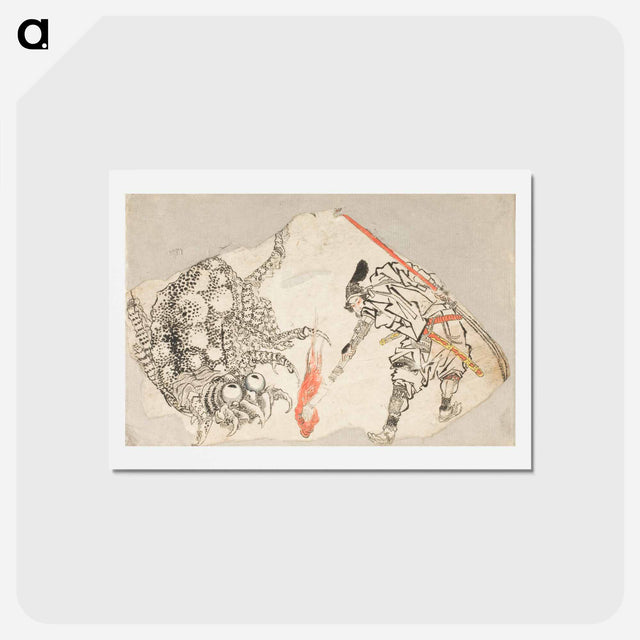 アートポストカード-Hokusai's Enormous spider - 葛飾 北斎 Postcard.