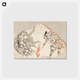 アートポストカード-Hokusai's Enormous spider - 葛飾 北斎 Postcard.