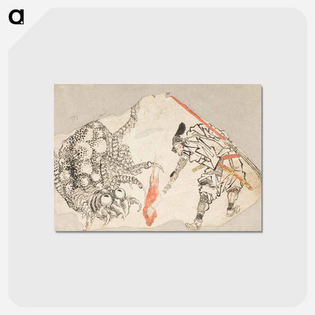 アートポストカード-Hokusai's Enormous spider - 葛飾 北斎 Postcard.