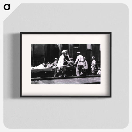 アートポスター-Loading Typhoid Patients onto a Hospital Train, Station 83, Manchuria
 - 国立医学図書館 Poster.